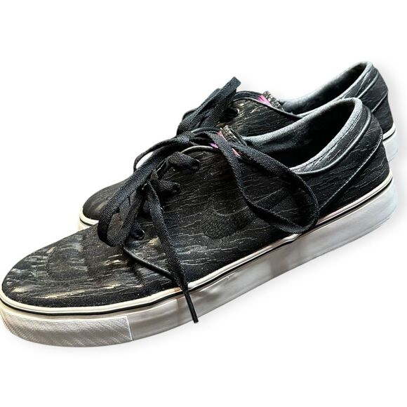 NIKE Men’s Black Canvas Zoom Stefan Janoski “For Daily Use” Skate Shoes Size 10 - Picture 4 of 10